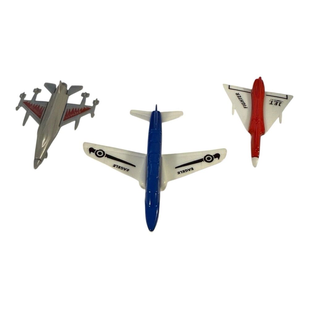 Vintage Plastic toys Military Air Force Army Fighter Jet Planes  Lot of 3